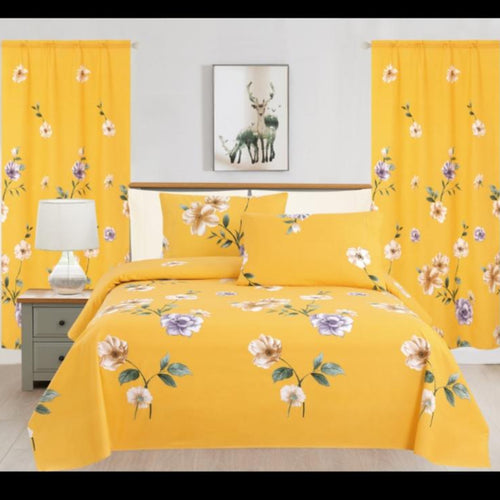 Sunflower Bedding Set, Yellow Sheet Single Double Queen, King Size, Elastic Duvet Cover, Pillowcase Country Style Bed Comforters