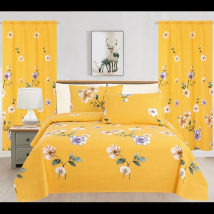 Sunflower Bedding Set, Yellow Sheet Single Double Queen, King Size, Elastic Duvet Cover, Pillowcase Country Style Bed Comforters